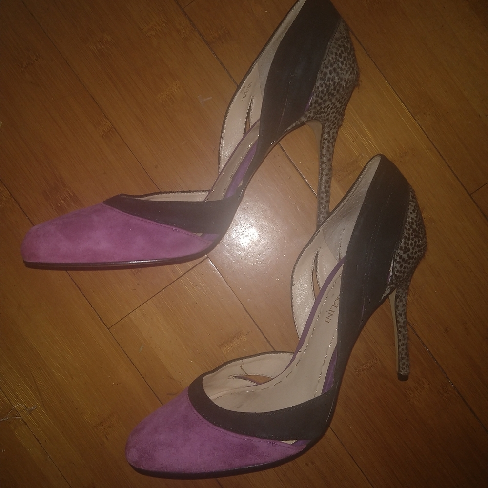 Purple and black suede Enzo Angiolini heels Size 7